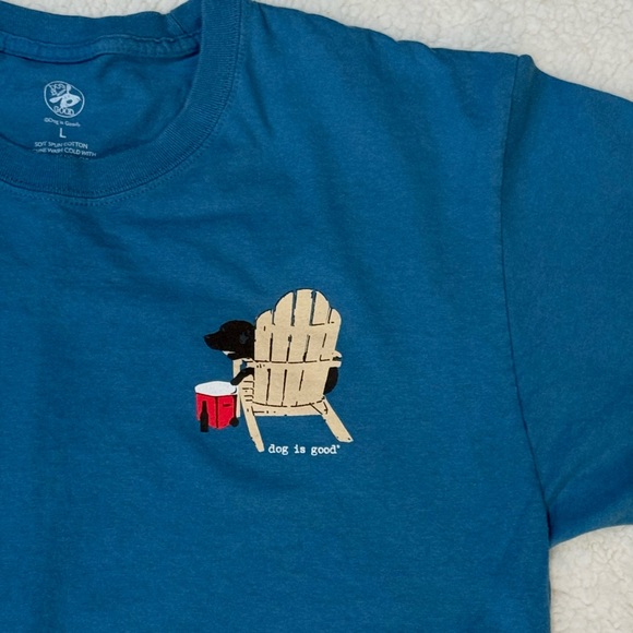 Dog is Good Never Drink Alone T Shirt w/ Black Lab Men’s Unisex Large GUC - Picture 2 of 7